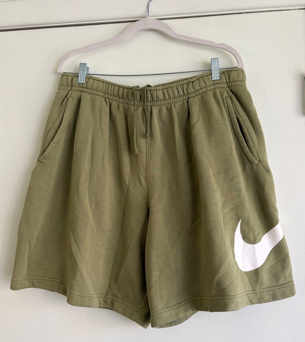 Nike Club Fleece Graphic Shorts Olive Green Mens XXL